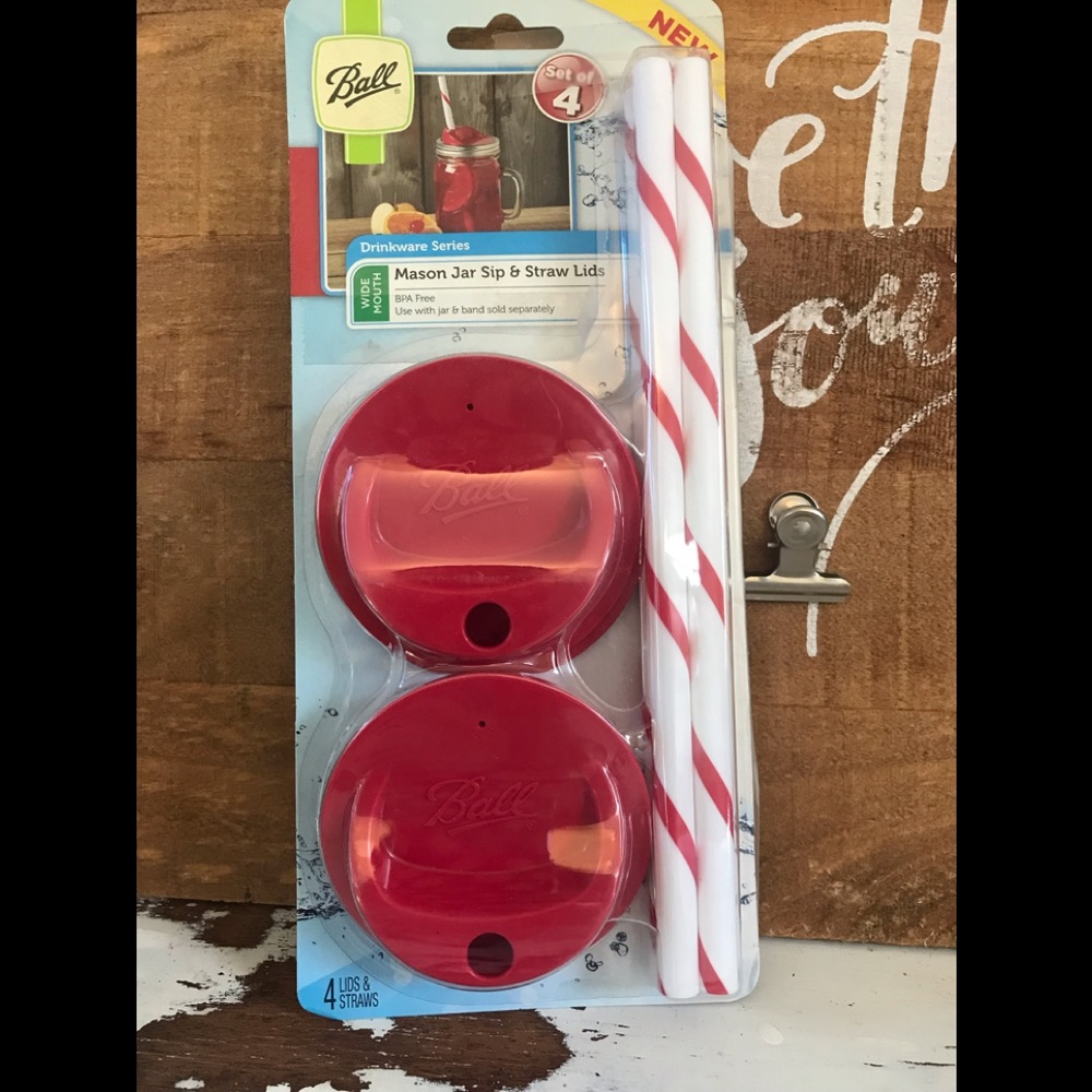 Ball Wide Mouth Mason Jar Sip and Straw Lids